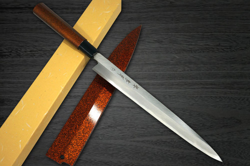 Sakai Takayuki Shikisai Kasumitogi White steel Japanese Chefs YanagibaSashimi 330mm Hikari with Saya Sheath