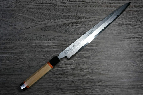 Masamoto KH Damascus Honkasumi Gyokusei-ko Japanese Chefs YanagibaSashimi 300mm KH0430 with Octagonal Sourinkaku Handle