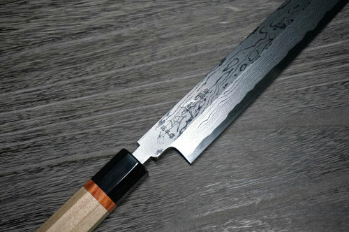 Masamoto KH Damascus Honkasumi Gyokusei-ko Japanese Chefs YanagibaSashimi 330mm KH0433 with Octagonal Sourinkaku Handle
