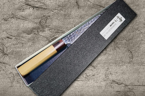 Sakai Takayuki 33-Layer VG10 Damascus Hammered WA Japanese Chefs Santoku Knife 170mm