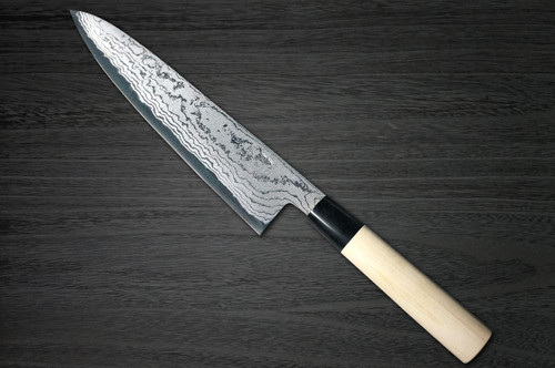 Shigeki Tanaka Aogami No.2 Damascus MB Japanese Chefs Gyuto Knife 240mm with Magnolia Wood Handle