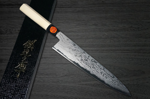 Shigeki Tanaka Aogami No.2 Damascus MB Japanese Chefs Gyuto Knife 240mm with Magnolia Wood Handle