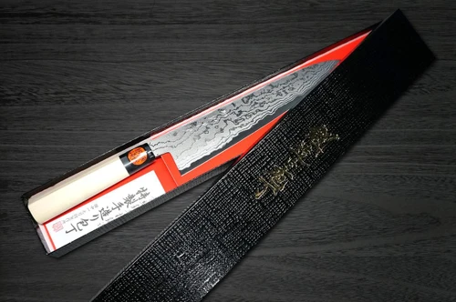 Coltello Gyuto da Chef Giapponese MB in Damasco Aogami No.2 di Shigeki Tanaka 240mm con Manico in Legno di Magnolia