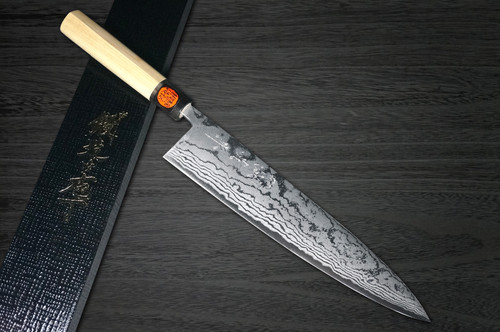 Shigeki Tanaka Aogami No.2 Damascus MB Japanese Chef's Gyuto Knife 270mm with Magnolia Wood Handle