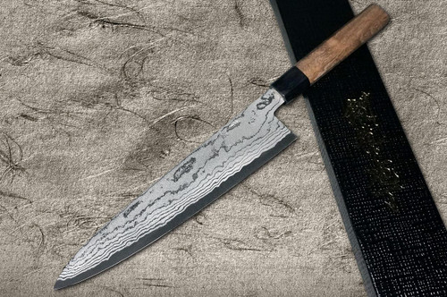 다나카 시게키 아오가미 No.2 다마스커스 WN 일본 요리사의 규토 나이프 240mm 호두 손잡이