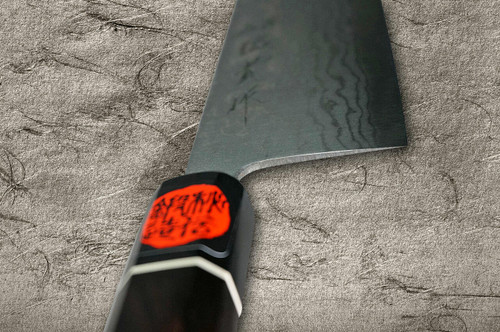 Shigeki Tanaka Aogami No.2 Damascus EB Japanese Chefs Gyuto Knife 210mm with Ebony Handle