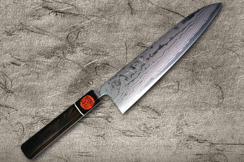 Shigeki Tanaka Aogami No.2 Damascus EB Japanese Chef's Gyuto Knife 210mm with Ebony Handle