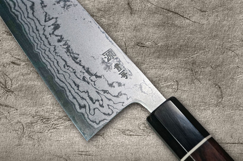 Shigeki Tanaka Aogami No.2 Damascus EB Japanese Chef's Gyuto Knife 210mm with Ebony Handle