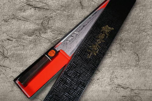 Shigeki Tanaka Aogami No.2 Damascus EB Japanese Chef's Gyuto Knife 210mm with Ebony Handle