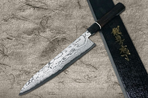 Shigeki Tanaka Aogami No.2 Damascus EB Couteau Gyuto du Chef Japonais 240mm avec Manche en Ébène
