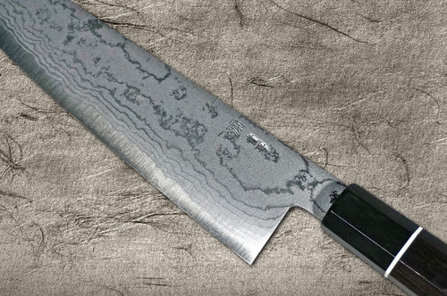 Shigeki Tanaka Aogami No.2 Damascus EB Couteau Gyuto du Chef Japonais 240mm avec Manche en Ébène