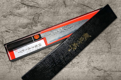 Shigeki Tanaka Aogami No.2 Damascus EB Couteau Gyuto du Chef Japonais 240mm avec Manche en Ébène
