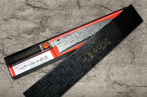 Shigeki Tanaka Aogami Nr.2 Damast EB Japanisches Koch-Gyuto 270mm mit Ebenholzgriff