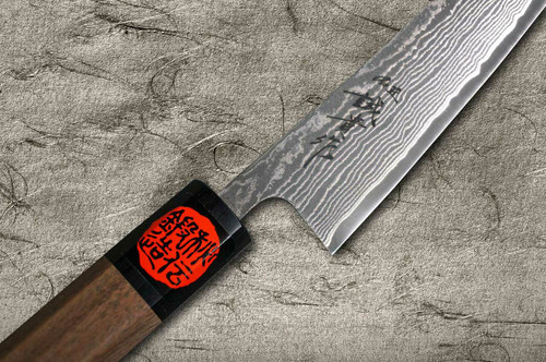 Shigeki Tanaka 33-Layer R2SG2 Damascus Harukaze Japanese Chefs Petty KnifeUtility 135mm with Walnut Handle