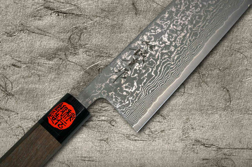 Shigeki Tanaka 33-Layer R2SG2 Damascus Harukaze Japanese Chefs NakiriVegetable 165mm with Walnut Handle