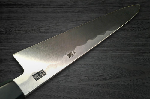 Yoshihiro Aogami No.1 Wave Aonamiuchi B1HC-Y Japanese Chefs YanagibaSashimi 300mm with Saya Sheath and Yew Handle