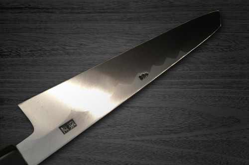 Yoshihiro Aogami No.1 Wave Aonamiuchi B1HC-Y Japanese Chef's Kiritsuke-Yanagiba(Sashimi) 360mm with Saya Sheath and Yew Handle 