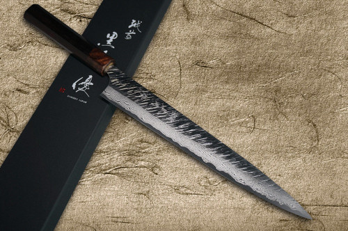 Yu Kurosaki VG10 Damascus FUJIN WA RS8H Japanese Chefs SlicerSujihiki 270mm with Brown-Ring Octagonal Handle