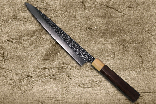 Yu Kurosaki R2SG2 Hammered SHIZUKU WA RS8P Japanese Chefs SlicerSujihiki 270mm with White-Ring Octagonal Handle