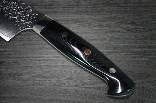 Yu Kurosaki R2SG2 Hammered SHIZUKU Custom MCBC Japanese Chefs Gyuto Knife 240mm with Black Micarta Handle