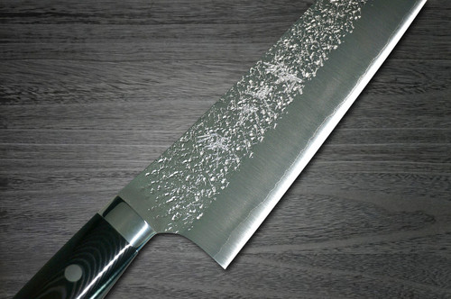 Yu Kurosaki R2SG2 Hammered SHIZUKU Custom MCBC Japanese Chefs Gyuto Knife 240mm with Black Micarta Handle