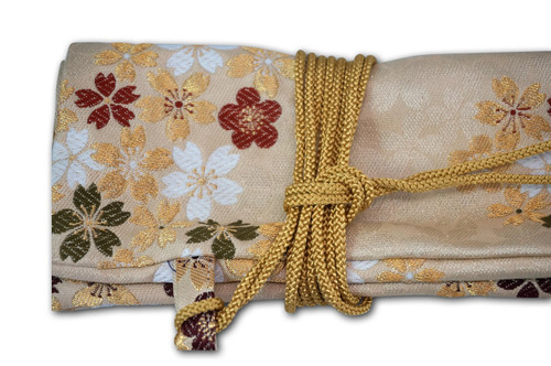 Nishiki Kimono Kitchen Knife Carry Bag Kinran Gold Brocaded Golden Lace