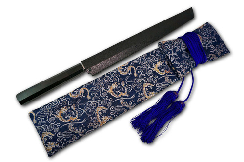 Nishiki Kimono Kitchen Knife Carry Bag Takao Blue Dragon Purple Lace