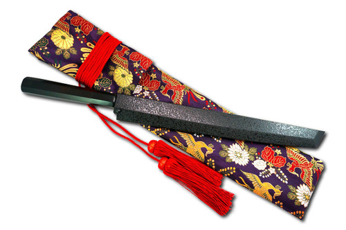 Nishiki Kimono Kitchen Knife Carry Bag Ancient Purple Gokuraku Bird Red Lace