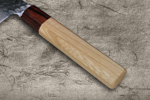 Sakai Takayuki 33-Layer VG10 Damascus Hammered WA Japanese Chefs Kengata-Gyuto Knife 190mm
