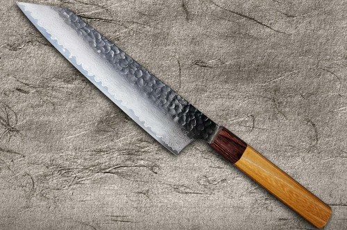 Sakai Takayuki 33-Layer VG10 Damascus Hammered WA Japanese Chef's Kengata-Gyuto Knife 190mm 