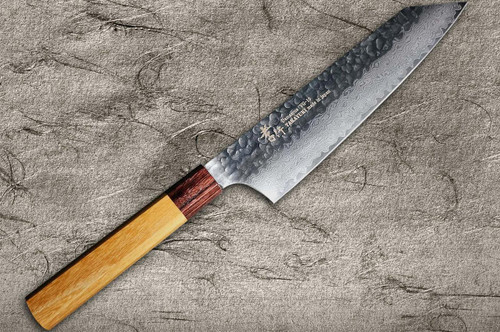 Sakai Takayuki 33-Layer VG10 Damascus Hammered WA Japanese Chef's Kengata-Gyuto Knife 190mm 
