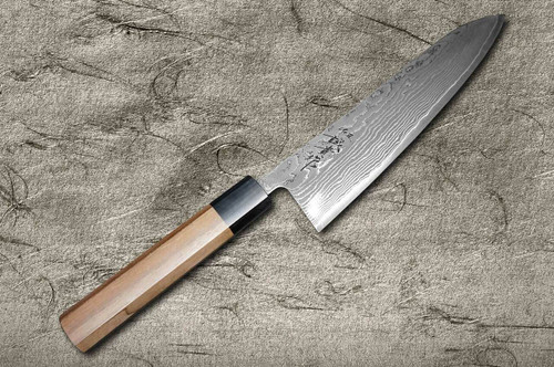 Shigeki Tanaka 33-Layer R2SG2 Damascus Harukaze Japanese Chefs Gyuto Knife 180mm with Walnut Handle