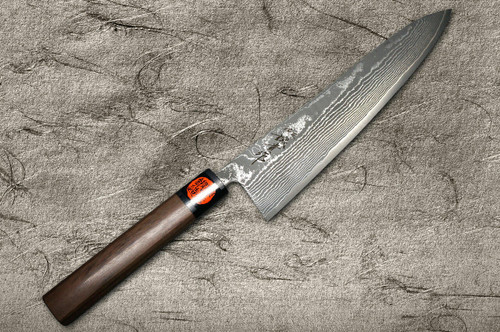 Shigeki Tanaka 33-Layer R2SG2 Damascus Harukaze Japanese Chefs Gyuto Knife 240mm with Walnut Handle