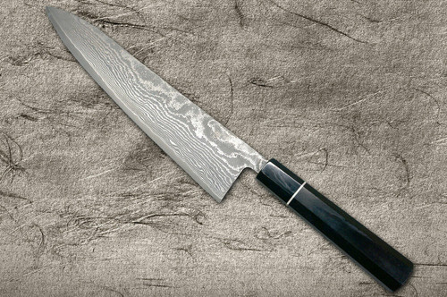 Shigeki Tanaka 33-Layer R2SG2 Damascus Habakiri Japanese Chefs Gyuto Knife 270mm with Ebony Handle