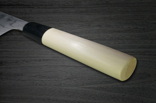Coltello Santoku da Chef Giapponese MB in Damasco Aogami No.2 di Shigeki Tanaka 165mm con Manico in Legno di Magnolia