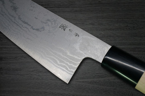Shigeki Tanaka Aogami Nr.2 Damast MB Japanisches Koch-Santoku 165mm mit Magnolienholzgriff