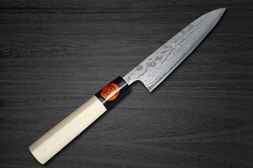 Shigeki Tanaka Aogami No.2 Damascus MB Japanese Chefs Petty KnifeUtility 135mm with Magnolia Wood Handle