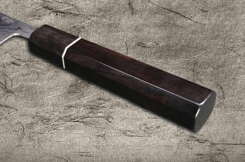 Shigeki Tanaka Aogami No.2 Damascus EB Japanese Chefs Petty KnifeUtility 150mm with Ebony Handle