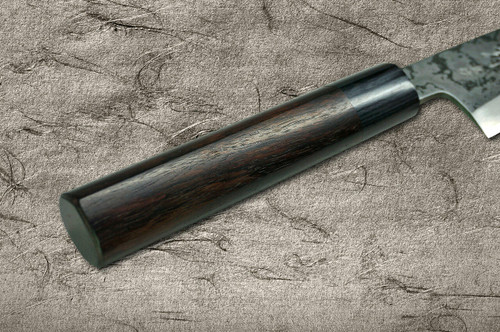 Takayuki Iwai Shirogami No.1 Damascus FUMON RS Japanese Chefs Deba Knife 135mm