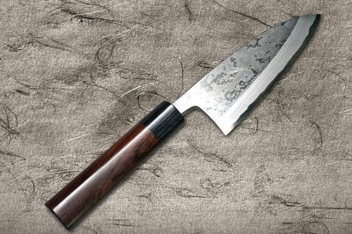 Takayuki Iwai Shirogami No.1 Damascus FUMON RS Japanese Chefs Deba Knife 150mm