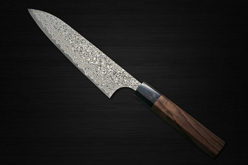Yoshimi Kato 63 Layer VG10 Black Damascus RS8 Japanese Chefs Gyuto Knife 180mm with Black-Ring Octagonal Handle