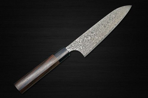 Yoshimi Kato 63 Layer VG10 Black Damascus RS8 Japanese Chefs Gyuto Knife 180mm with Black-Ring Octagonal Handle