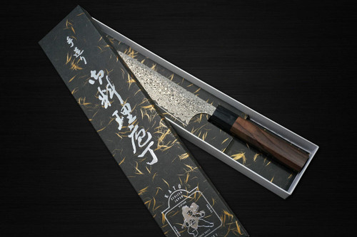 Yoshimi Kato 63 Layer VG10 Black Damascus RS8 Japanese Chefs Gyuto Knife 180mm with Black-Ring Octagonal Handle
