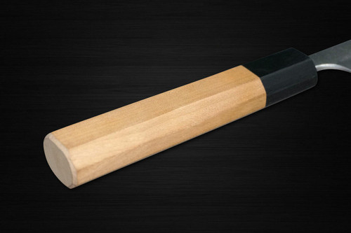 Yoshimi Kato Aogami Super Clad Nashiji AC Japanese Chefs Petty KnifeUtility 150mm with Black Cherry Octagonal Handle