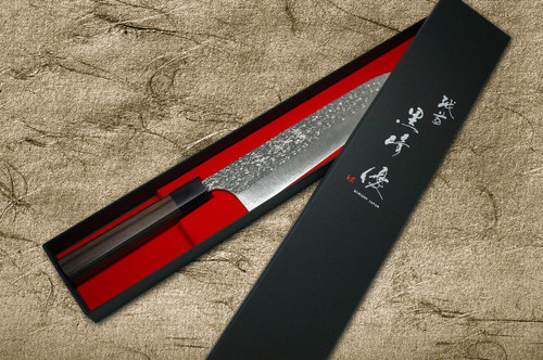 Yu Kurosaki R2SG2 Hammered SHIZUKU WA RS8B Japanese Chefs Gyuto Knife 240mm with Black-Ring Octagonal Handle
