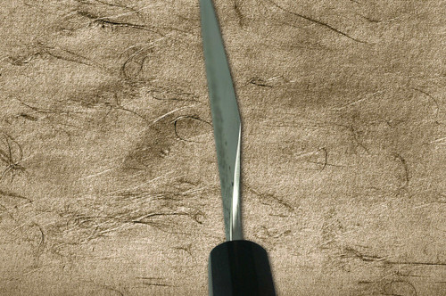 Yu Kurosaki Aogami Super Hammered Kurouchi WA RS8B Japanese Chefs Gyuto Knife 240mm with Black-Ring Octagonal Handle