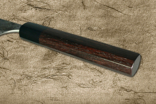 Yu Kurosaki Aogami Super Hammered Kurouchi WA RS8B Japanese Chefs Gyuto Knife 240mm with Black-Ring Octagonal Handle