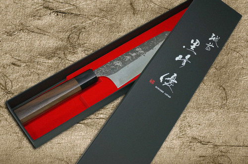 Yu Kurosaki Aogami Super Hammered Kurouchi WA RS8B Japanese Chefs Bunka Knife 165mm with Black-Ring Octagonal Handle