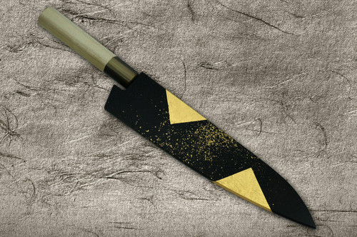 Saya Sheath with Genuine 24K Japanese Gold Leaf Chef KnifeGyuto 180mm
