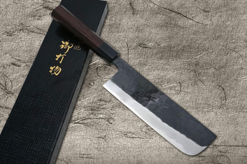 Takayuki Iwai Aogami Super Clad Kurouchi RS Japanese Chef's Nakiri